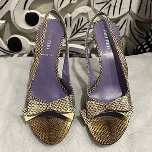 MIU MIU Snakeskin Print Sandal